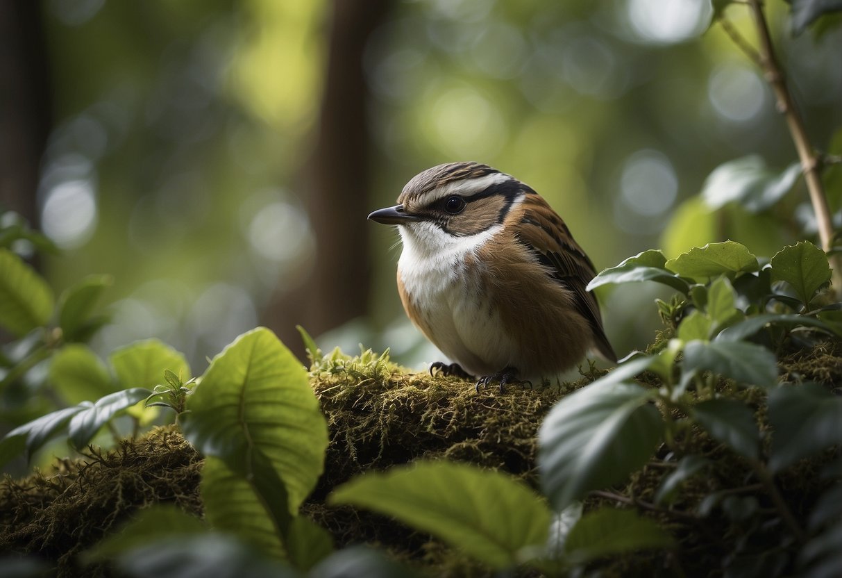 Animals in natural setting, varied sizes and shapes, making distinct calls, surrounded by foliage and natural elements