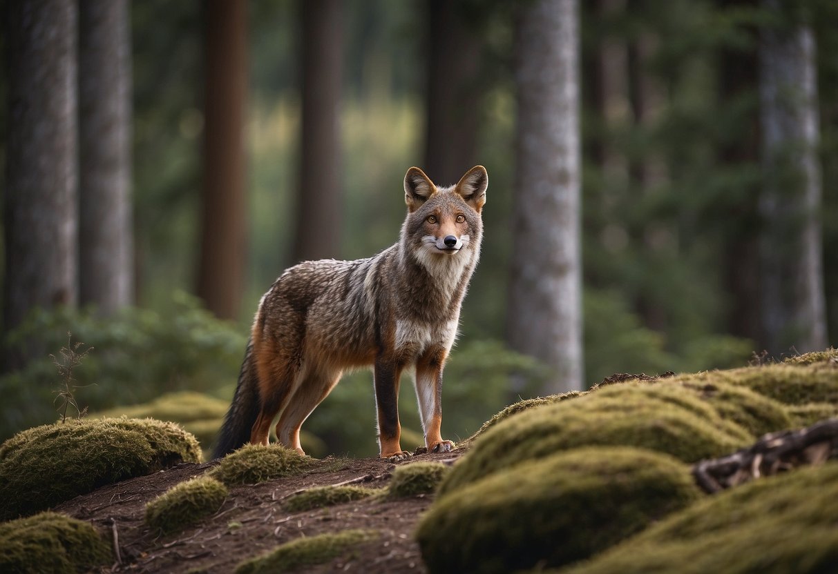 Wildlife watching in backcountry: animals in natural habitats, exhibiting natural behaviors. Quiet, patient observation from a safe distance. No human presence