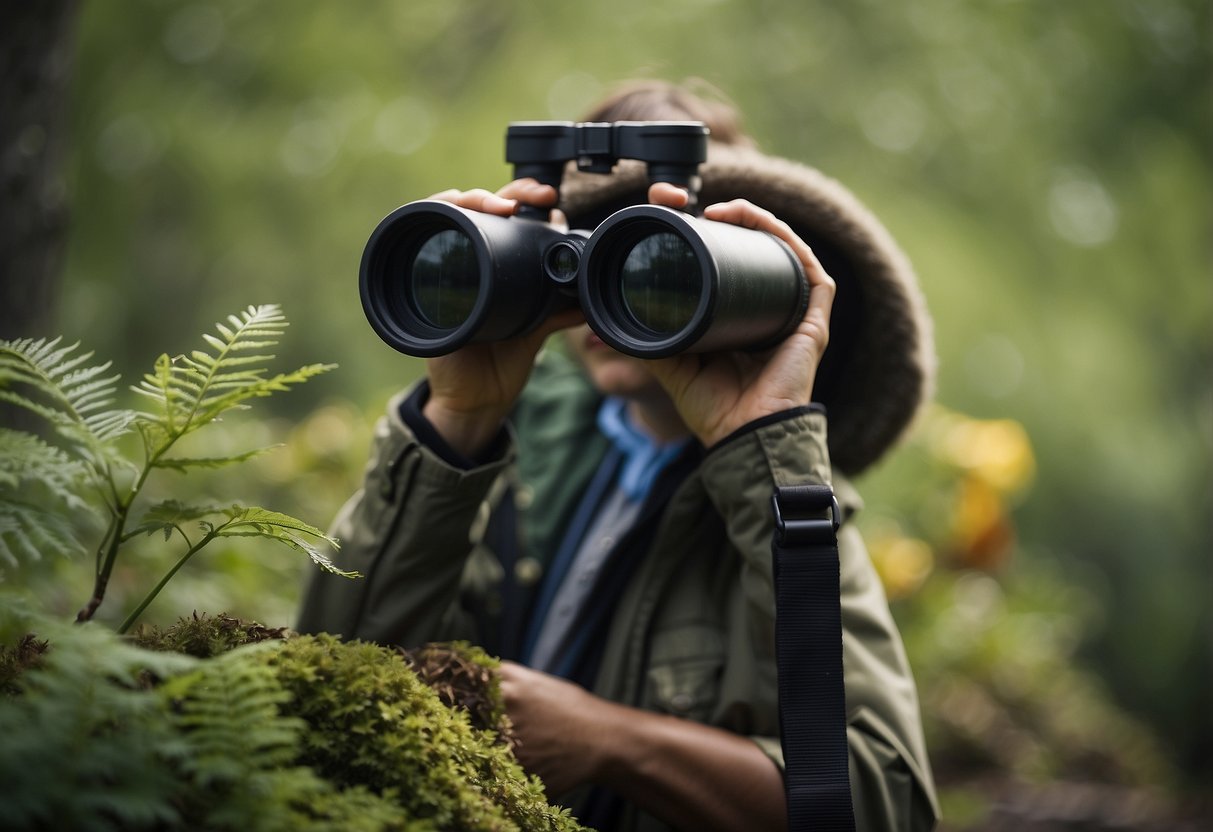 Wildlife watchers follow local guidelines, keeping a safe distance. Binoculars and cameras capture animals in their natural habitat