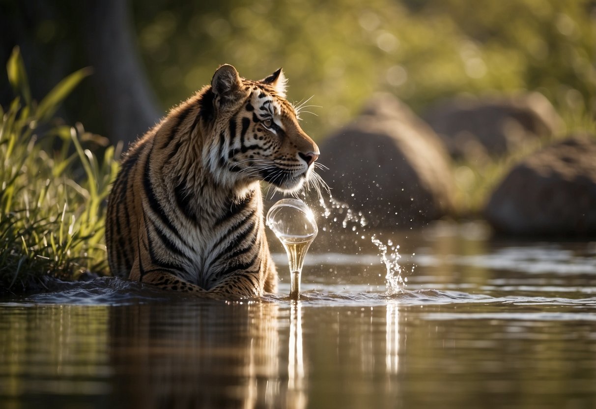 Wildlife in hot weather, drinking water. Shade, water sources, rest. Avoid direct sun, wear light clothing. Keep binoculars handy. Be mindful of heat exhaustion