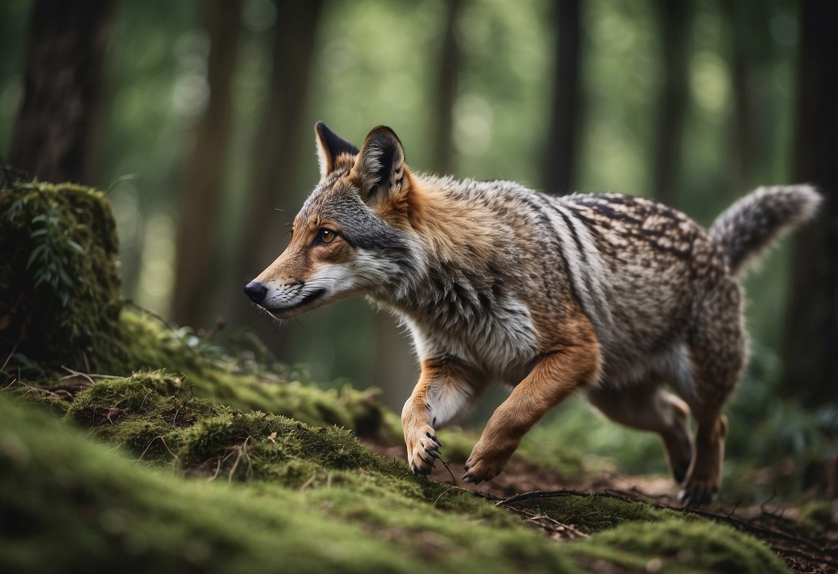 Animals running through a forest, with a variety of wildlife in the background. Avoiding common mistakes while observing them