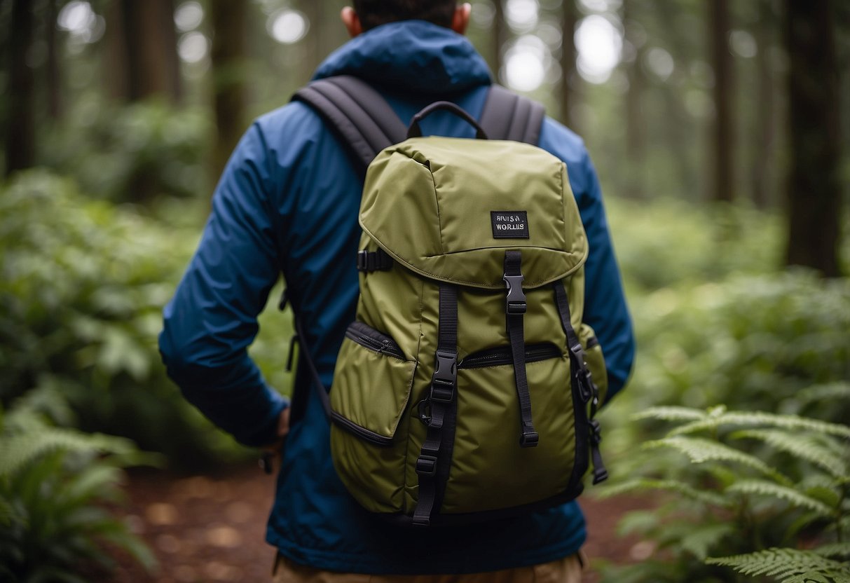 A traveler neatly folds lightweight, breathable clothing into a compact backpack, preparing for a long-distance wildlife watching trip