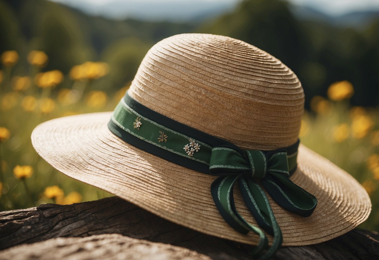 A woman's sun hat with UPF 50+ rating, surrounded by wildlife and nature