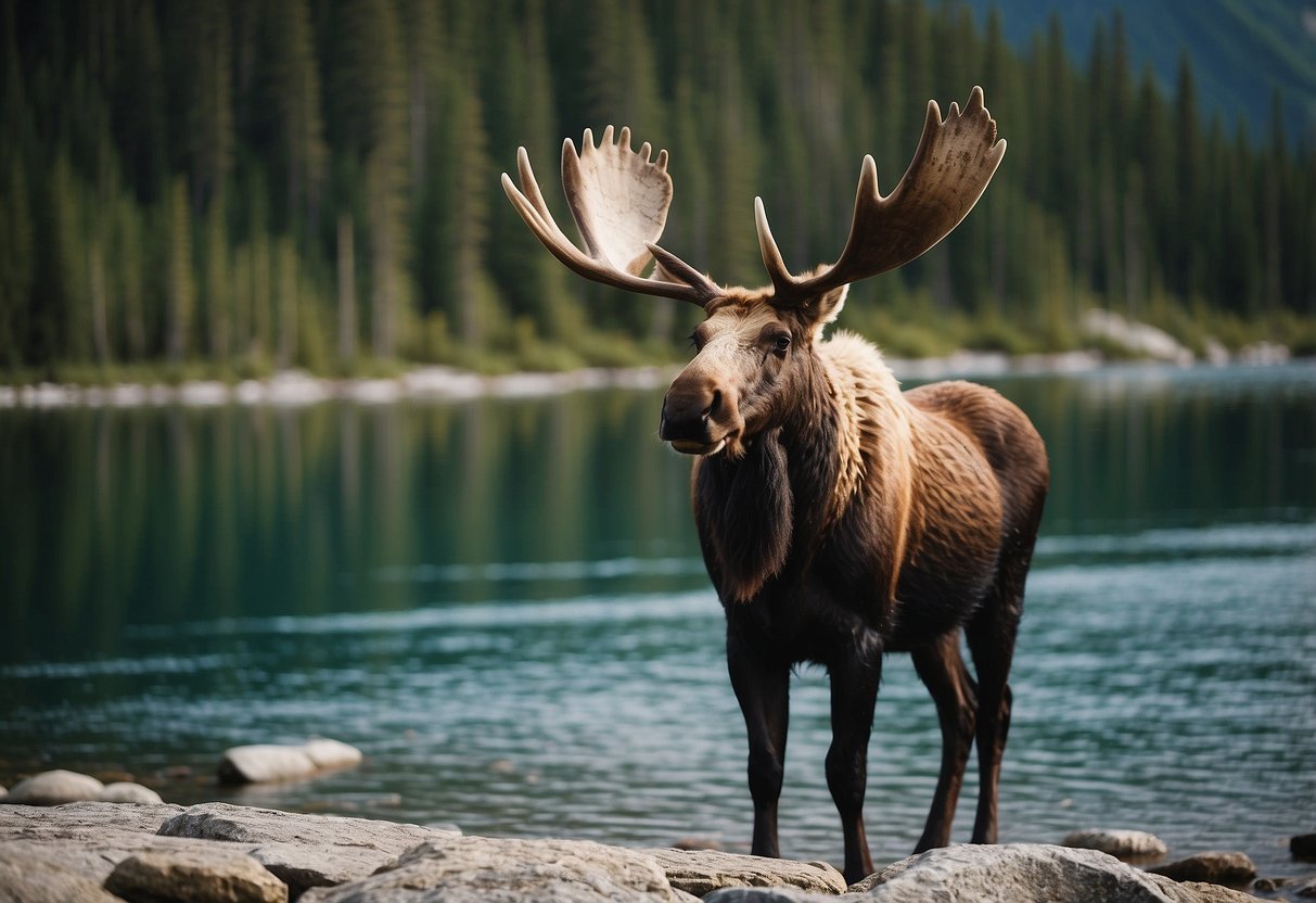 Lush forests, majestic mountains, and crystal-clear lakes provide a backdrop for spotting iconic Canadian wildlife such as moose, bears, and eagles along scenic routes