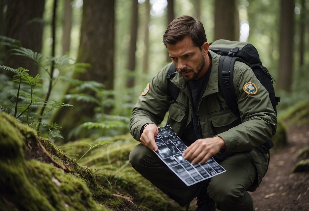 A geocacher trespasses into a restricted area, ignoring warning signs and local regulations. They search for a hidden cache, unaware of their mistake