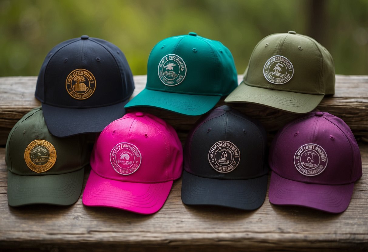 A table displaying 5 popular geocaching hat brands for women, each hat is lightweight and designed for outdoor exploration