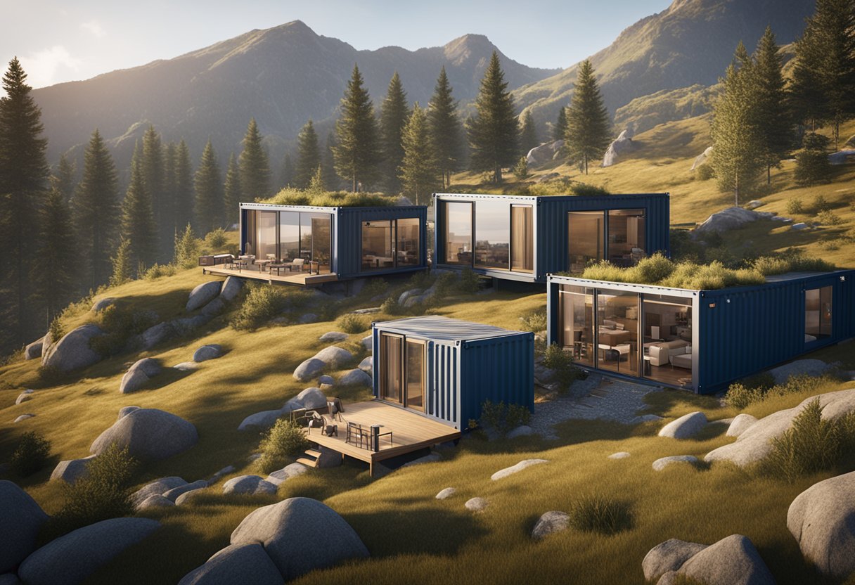 A mountain retreat with 11 stunning shipping container houses nestled among the picturesque landscape