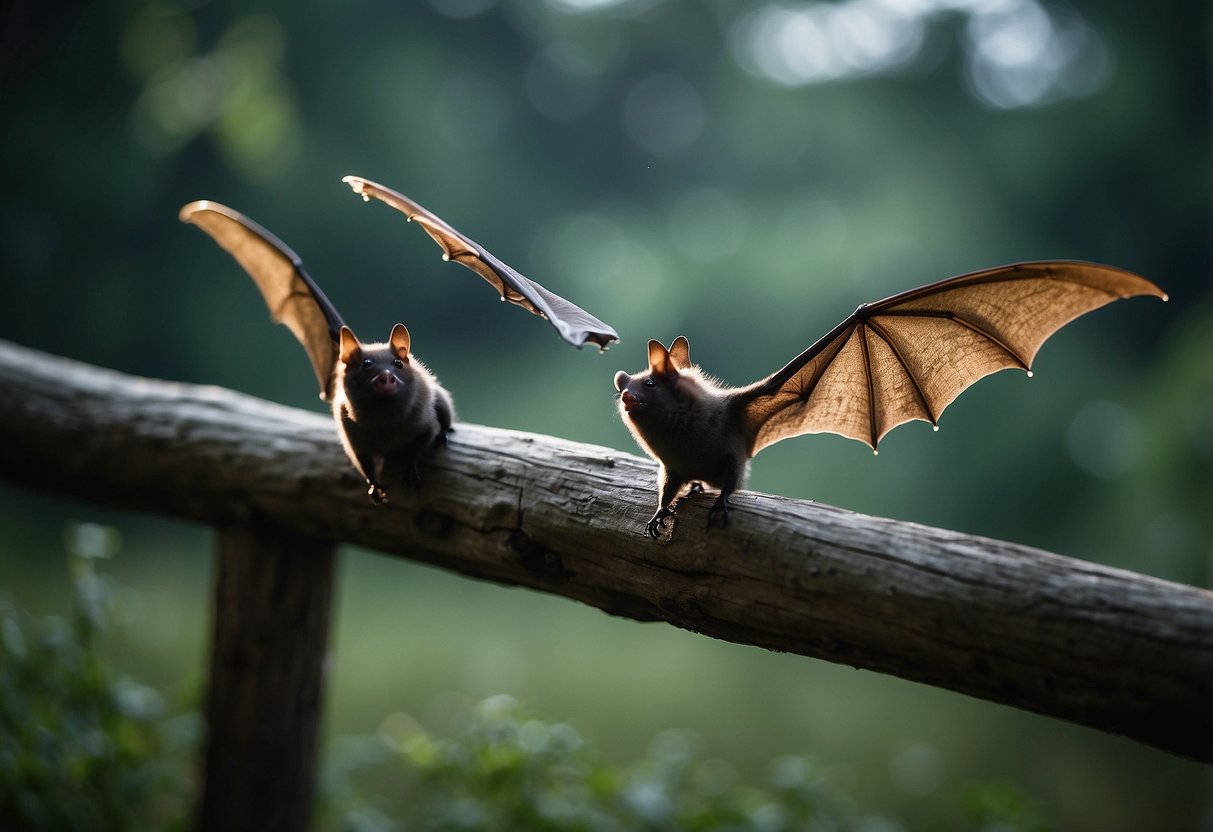 Bats swoop down to catch insects near a geocaching site