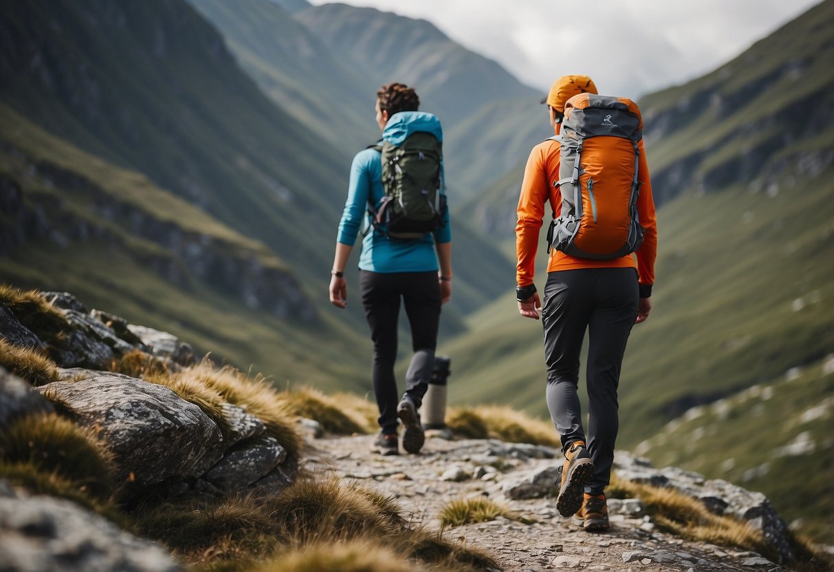 A figure stands on a rocky trail, wearing Arc'teryx Cormac Crew SS. The lightweight fabric moves with the breeze, while the orienteering map is held in hand