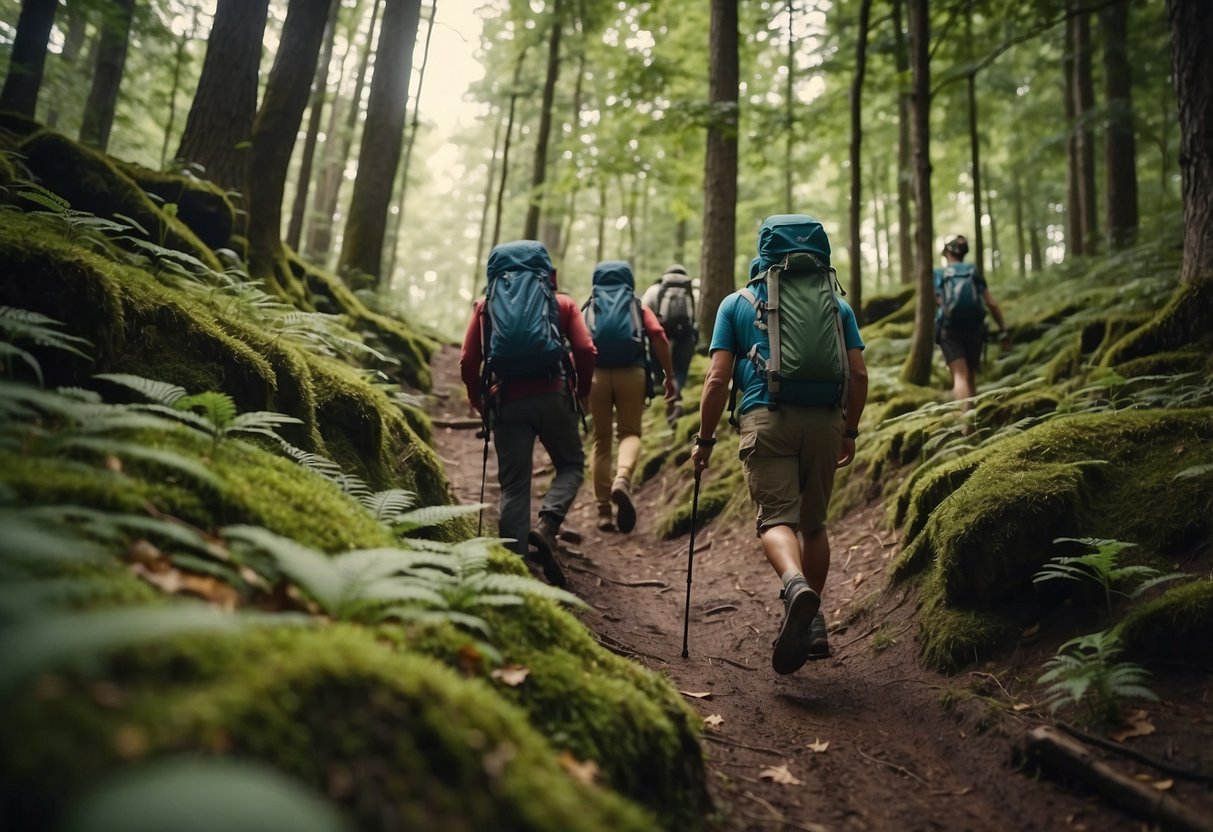 Participants navigate through dense forest, cross streams, and climb hills. They search for hidden markers, solve puzzles, and complete physical challenges