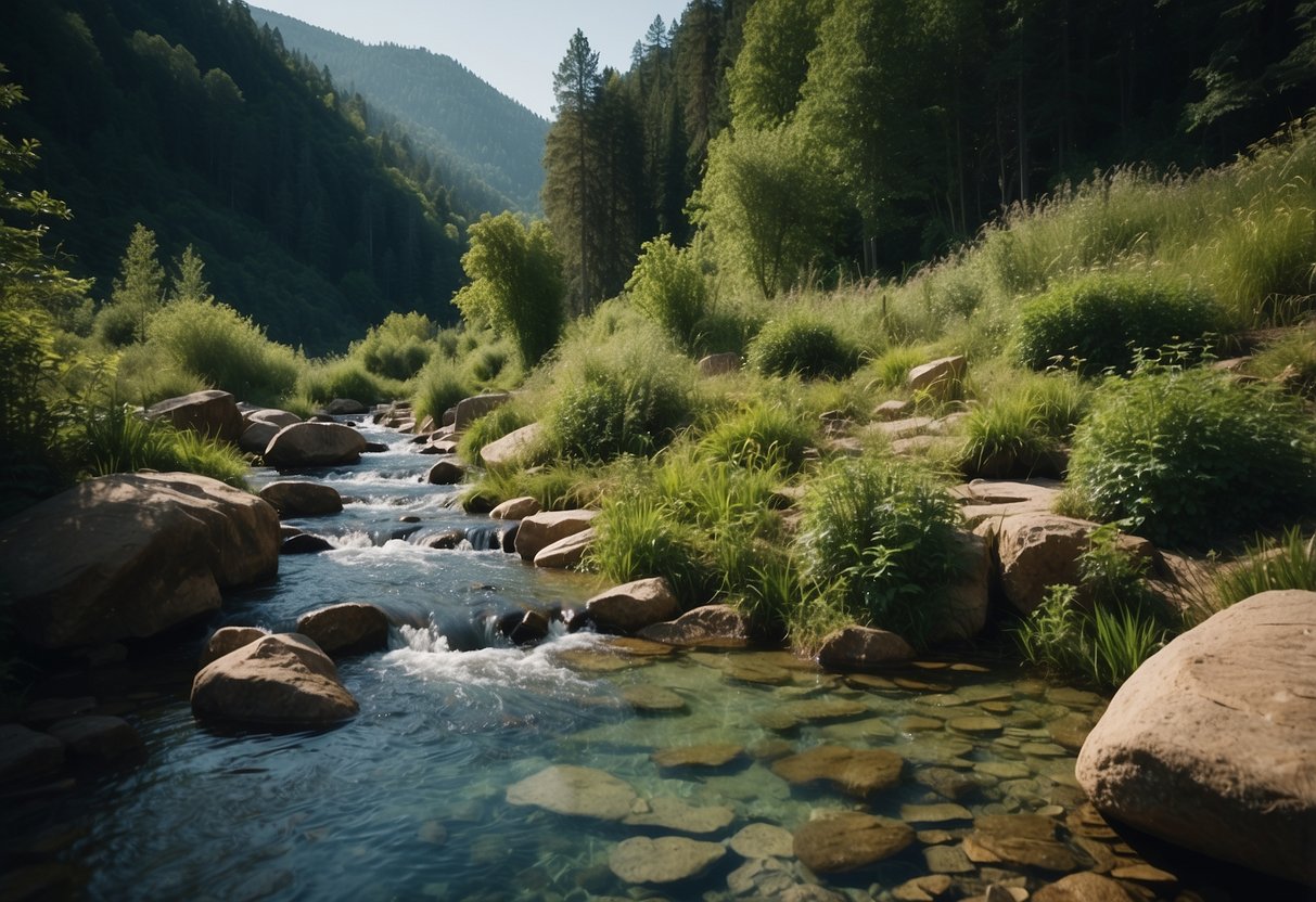 Clear streams, tranquil lakes, bubbling springs, flowing rivers, and natural wells surrounded by lush greenery