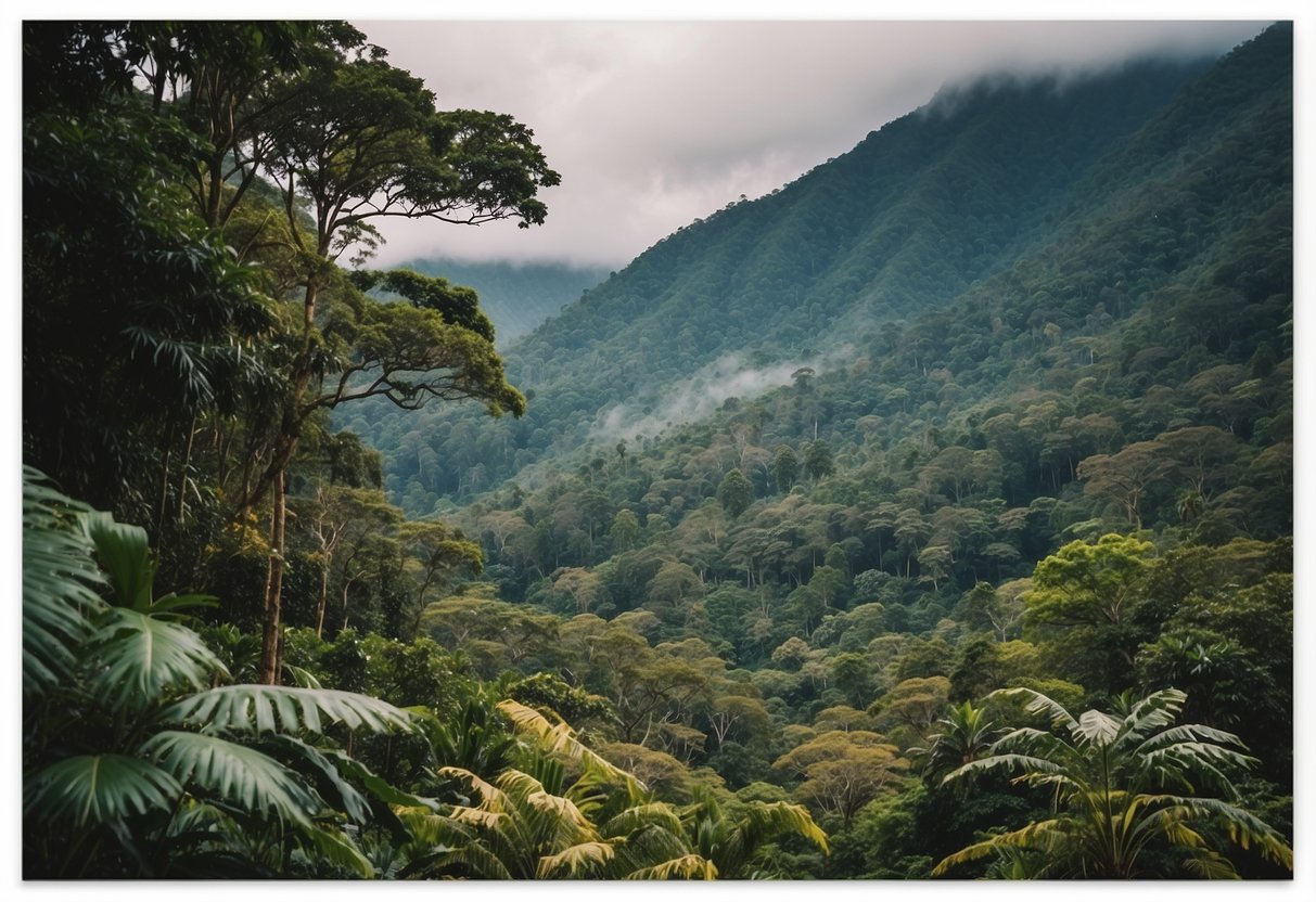 Lush rainforest, misty mountains, winding trails, and vibrant wildlife in Chirripó National Park, Costa Rica