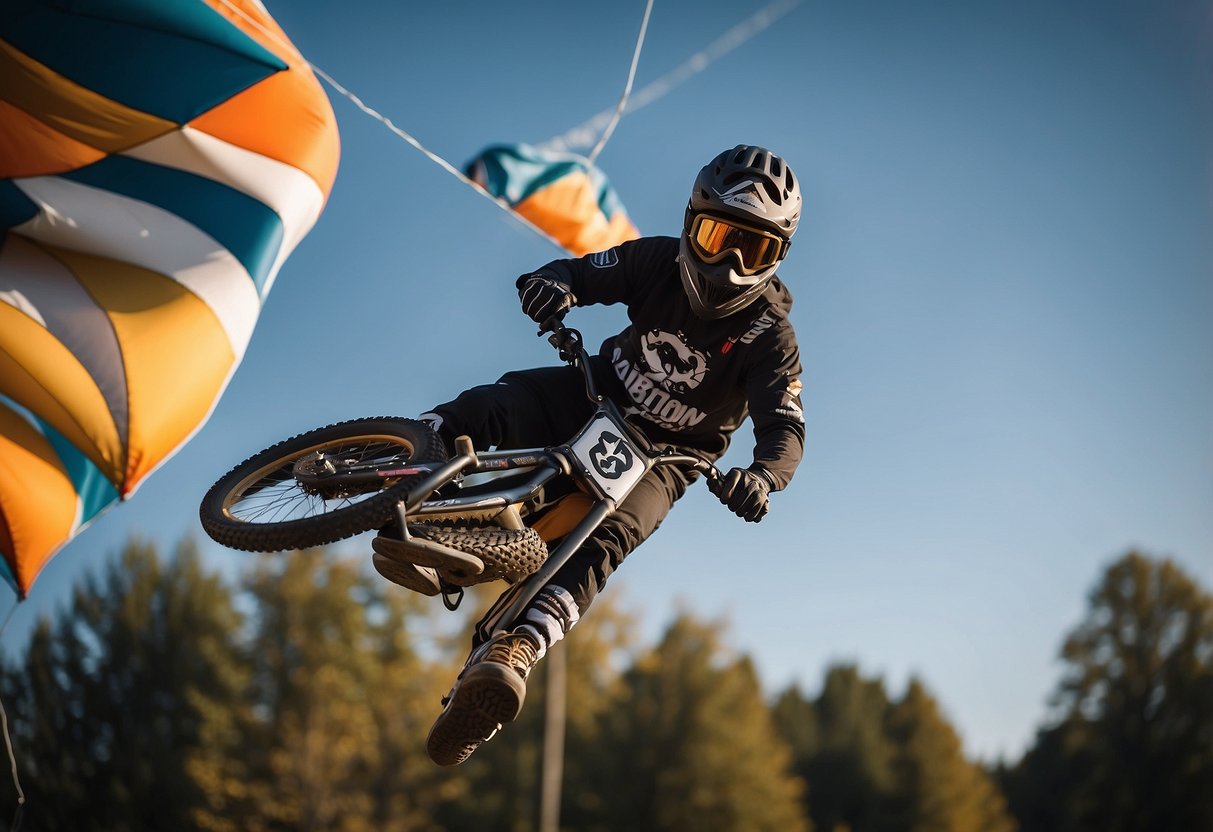 Seibertron Dirtpaw BMX gloves flying high with kites, protecting hands
