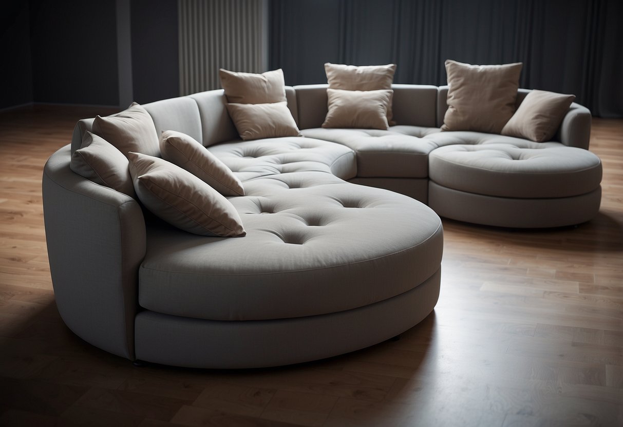 A modular sofa with different configurations, showing its versatility and adaptability