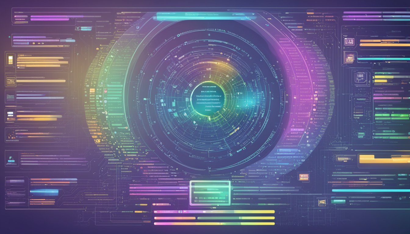 A computer screen displaying advanced web technologies and coding languages