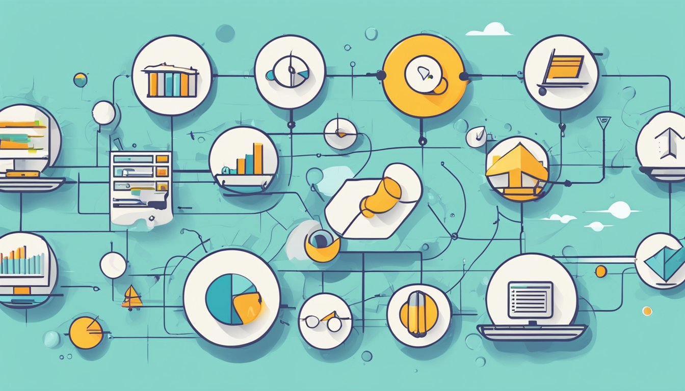 A scalable and growing woocommerce symbolizes with upward arrows and expanding circles