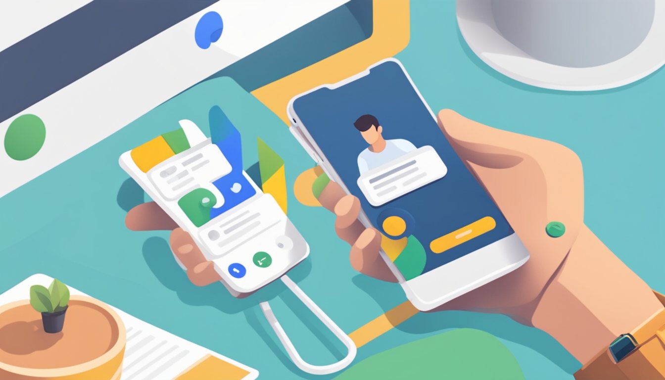 A person using a smartphone to customize their Google My Business profile