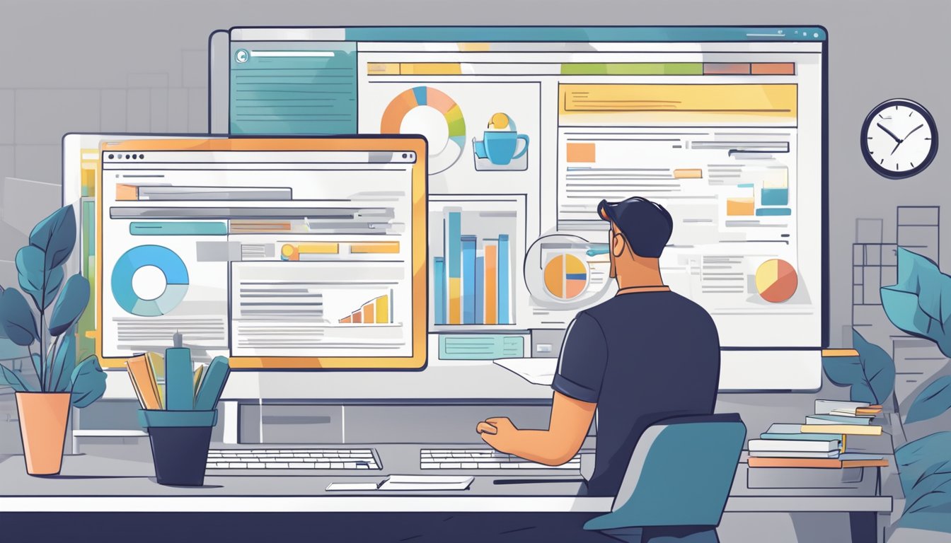 A person analyzing a website for marketing purposes