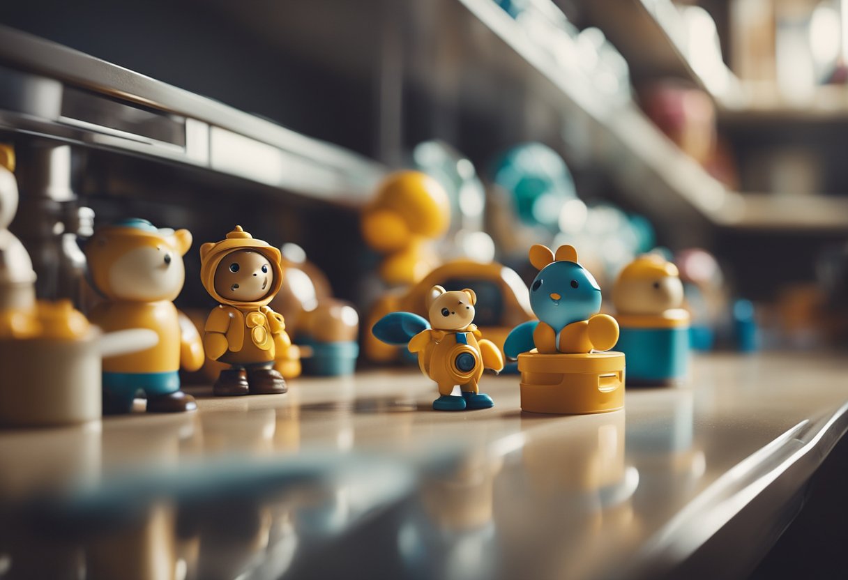 Toys being cleaned and organized for storage in a practical manner