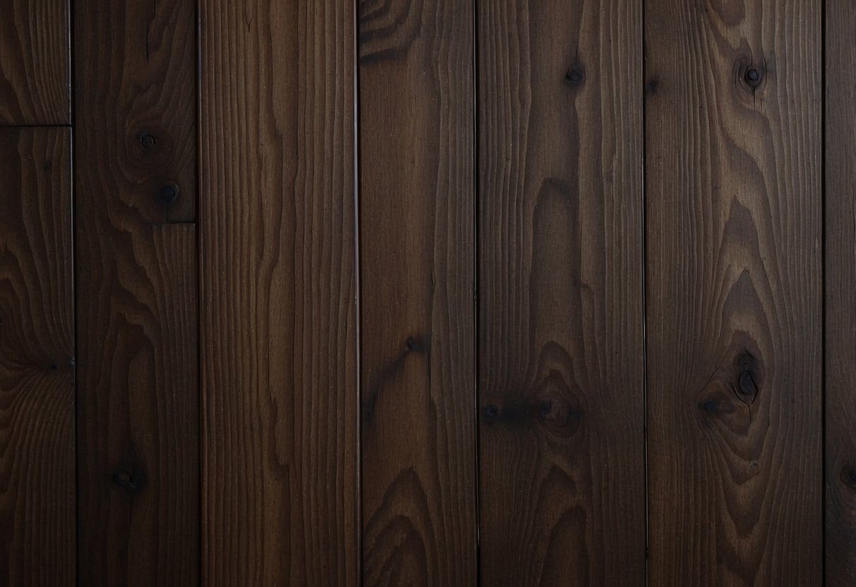 Black oak wood furniture: sturdy, dark grain, smooth finish, natural knots, rich brown color, elegant design