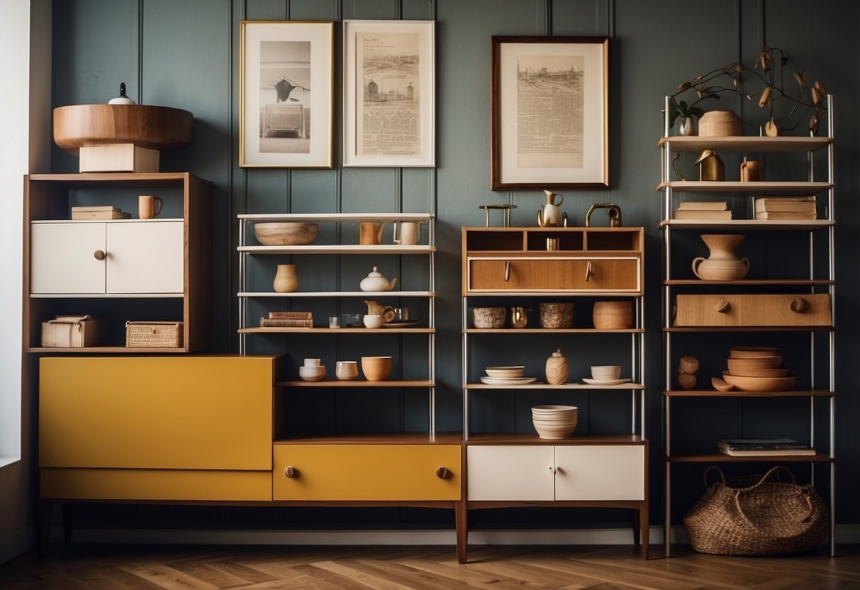 A timeline of iconic British furniture pieces from the 20th century, showcasing the evolution of design styles and materials