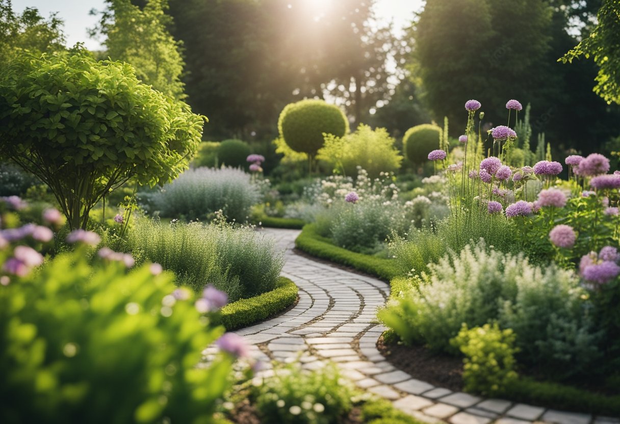 A garden layout with aromatic plants in bloom, creating a fragrant and inviting outdoor space