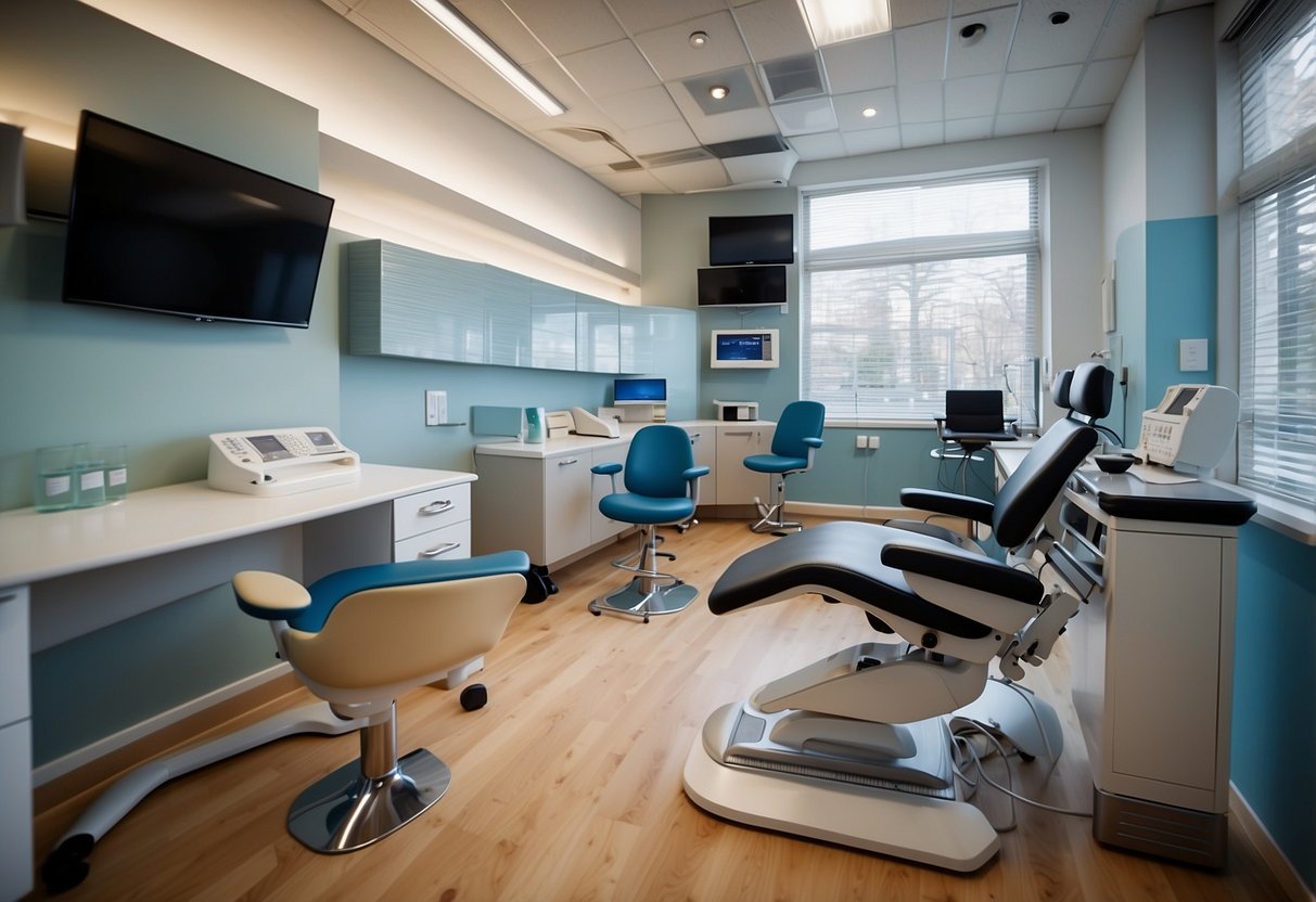 An adult orthodontic office with modern equipment and comfortable seating