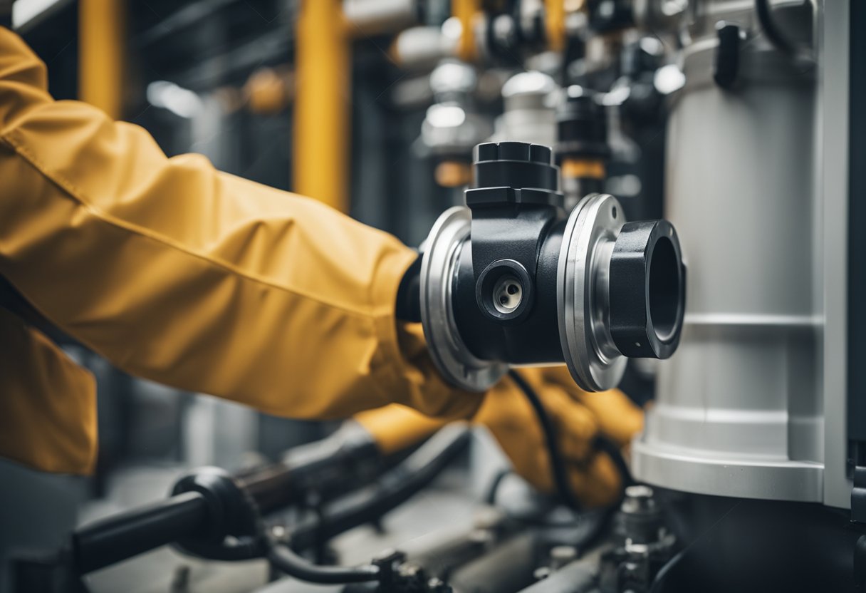 A hydraulic seal is being installed on a pump unit