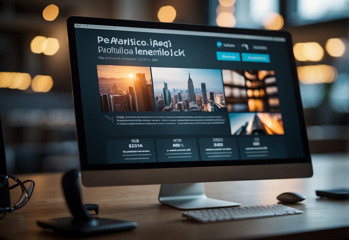 A computer screen displaying a website development agency's portfolio and technical expertise evaluations