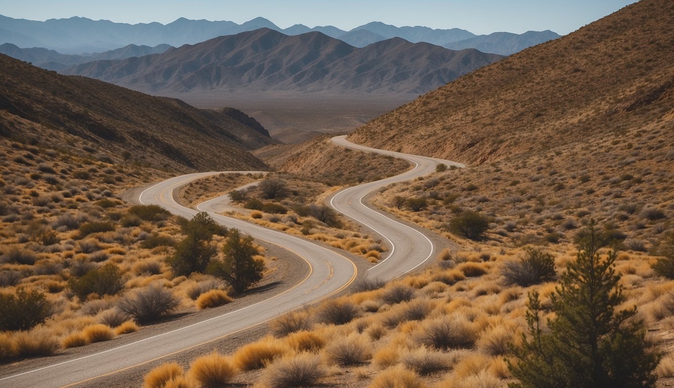 A winding road cuts through vast American landscapes, from the rocky coasts of California to the lush forests of New England. Mountain ranges, deserts, and iconic landmarks line the route