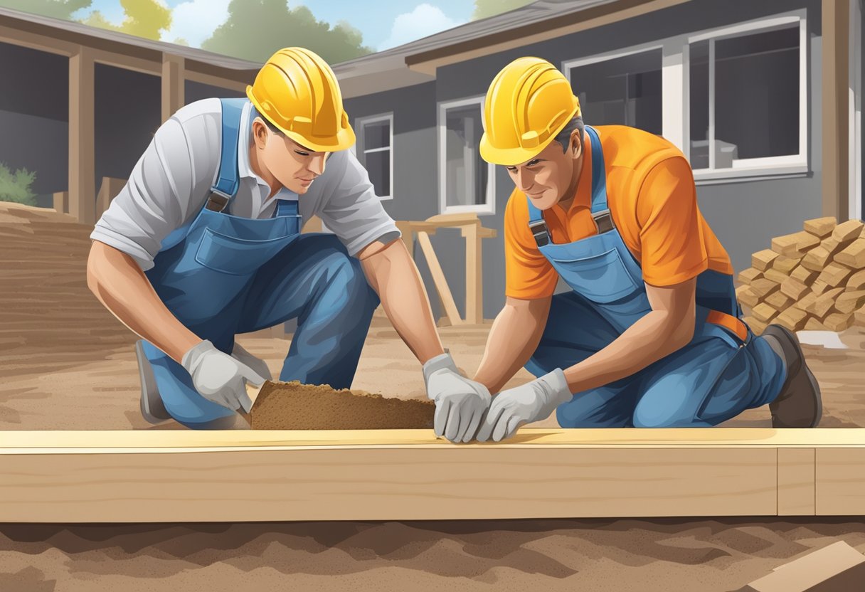 A construction worker lays the foundation for a growing in-home care business