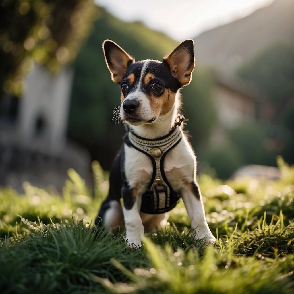 Dogs depicted in various historical settings, from ancient civilizations to modern times, showing their roles as companions, protectors, and working animals