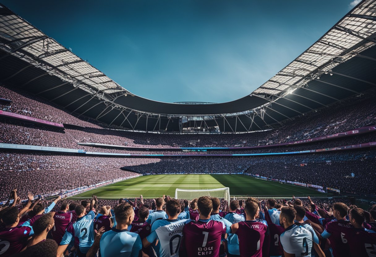 The stadium is filled with passionate fans, draped in claret and blue. Banners fly high, chants fill the air, and the team crest is proudly displayed. It's more than just a game; it's a way of life for Aston Villa