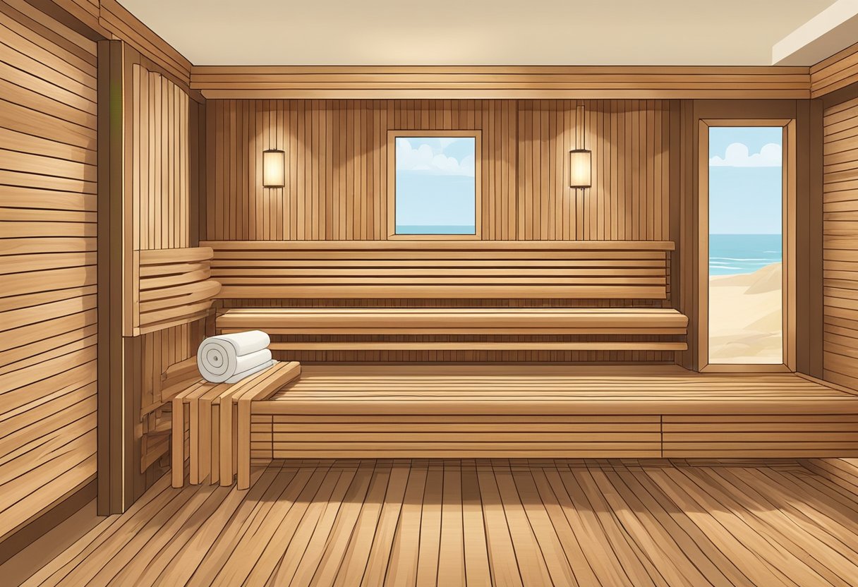 A wooden sauna wrap surrounds a client at Orissa SPA, Chula Vista. Maderoterapia tools are visible, creating a relaxing and rejuvenating atmosphere