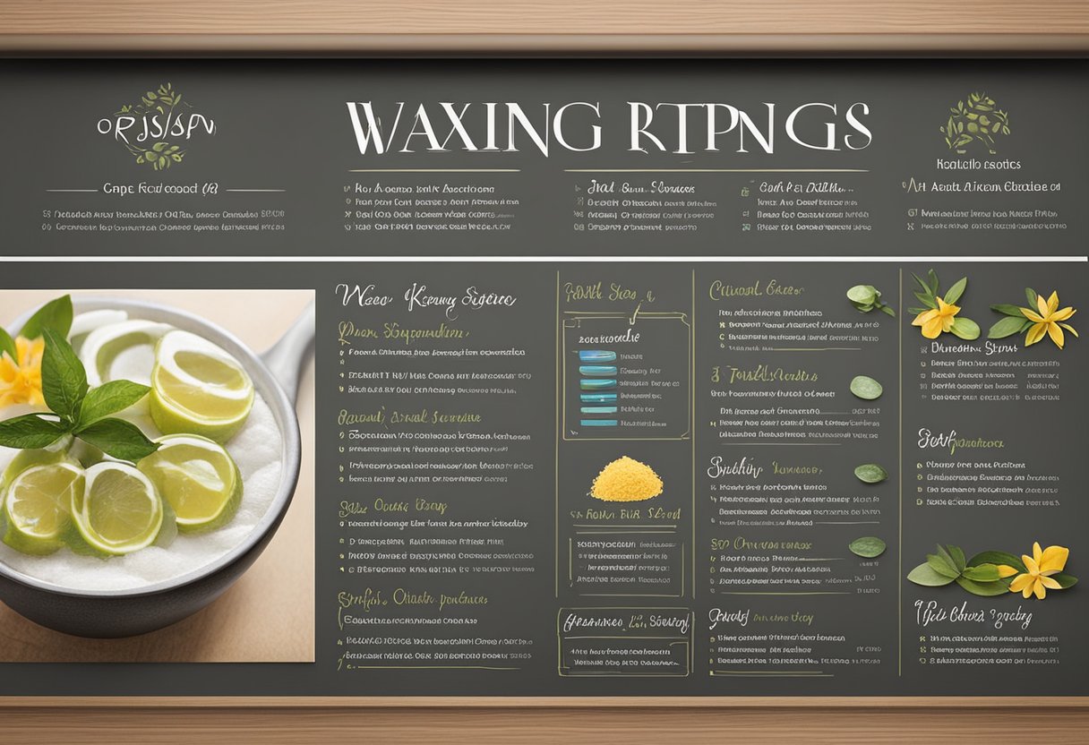 A variety of waxing services are displayed on a menu board at Orissa SPA in Chula Vista. The sign is elegantly designed with clear and attractive typography