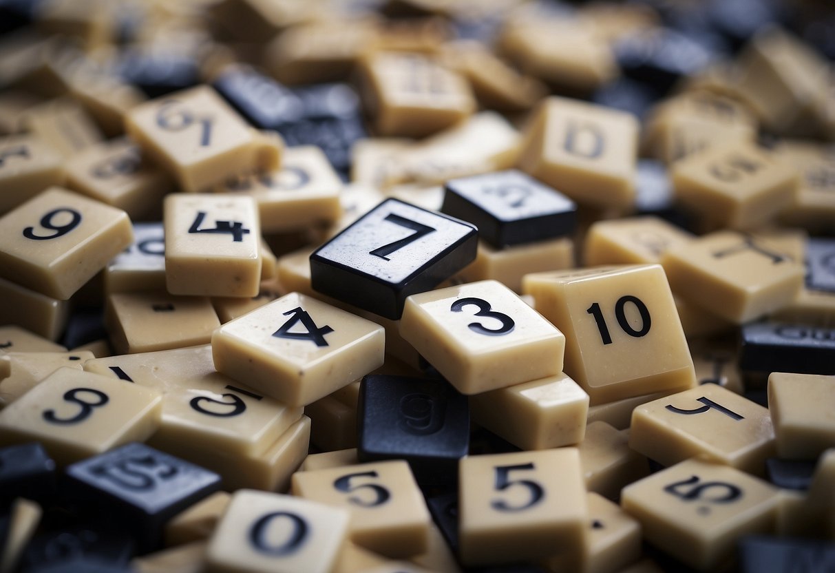 A pile of numbers, ranging from 0 to 9, scattered on a flat surface, ready to be copied