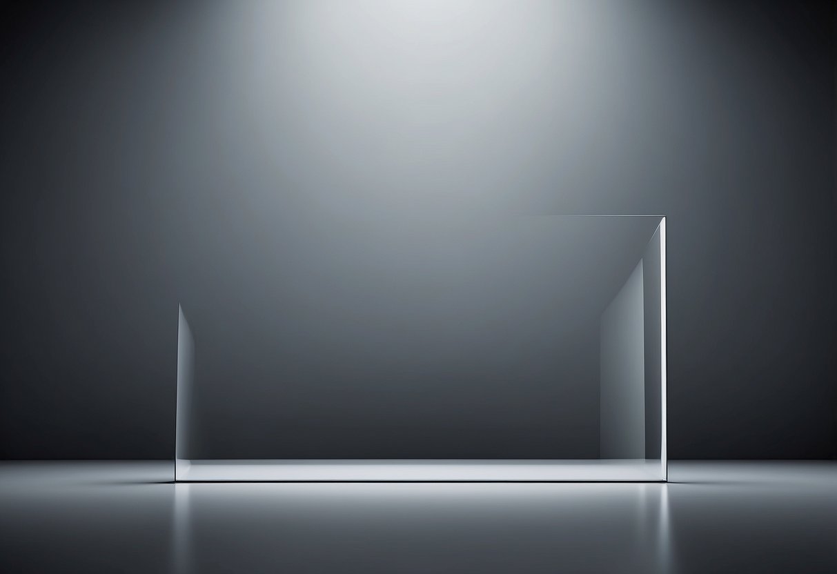 A simple rectangle symbol, standing alone on a blank background