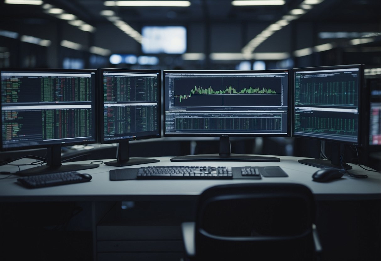 JUnit servers in use, displaying test results and code integration. Multiple servers running simultaneously, with data being processed and analyzed