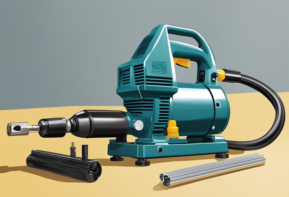 The nail gun is connected to an air compressor, providing consistent power. However, it requires a constant air supply and limits mobility