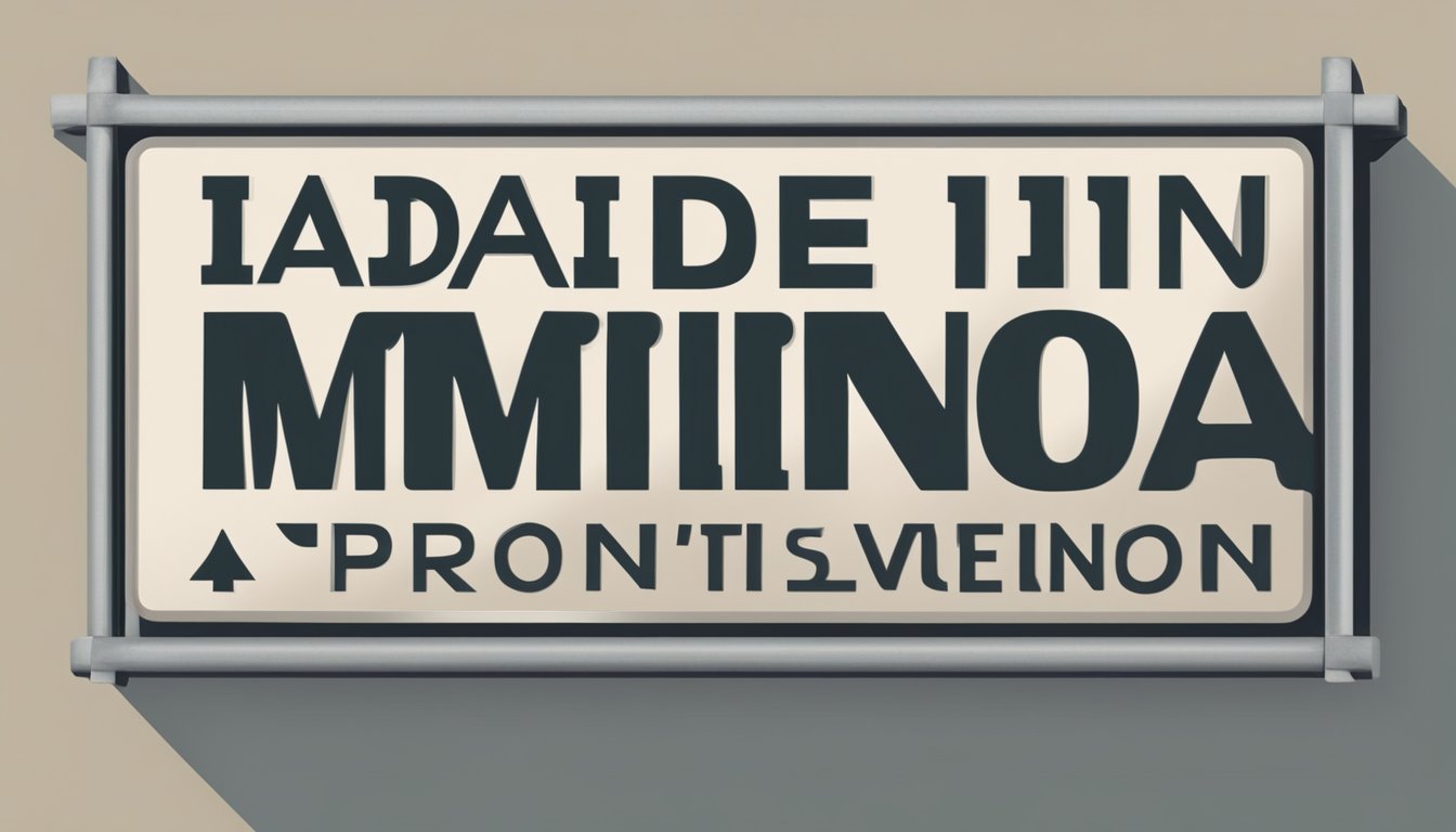 A sign reading "IDADE MÍNIMA" in bold letters, with a small symbol indicating a restriction or prohibition