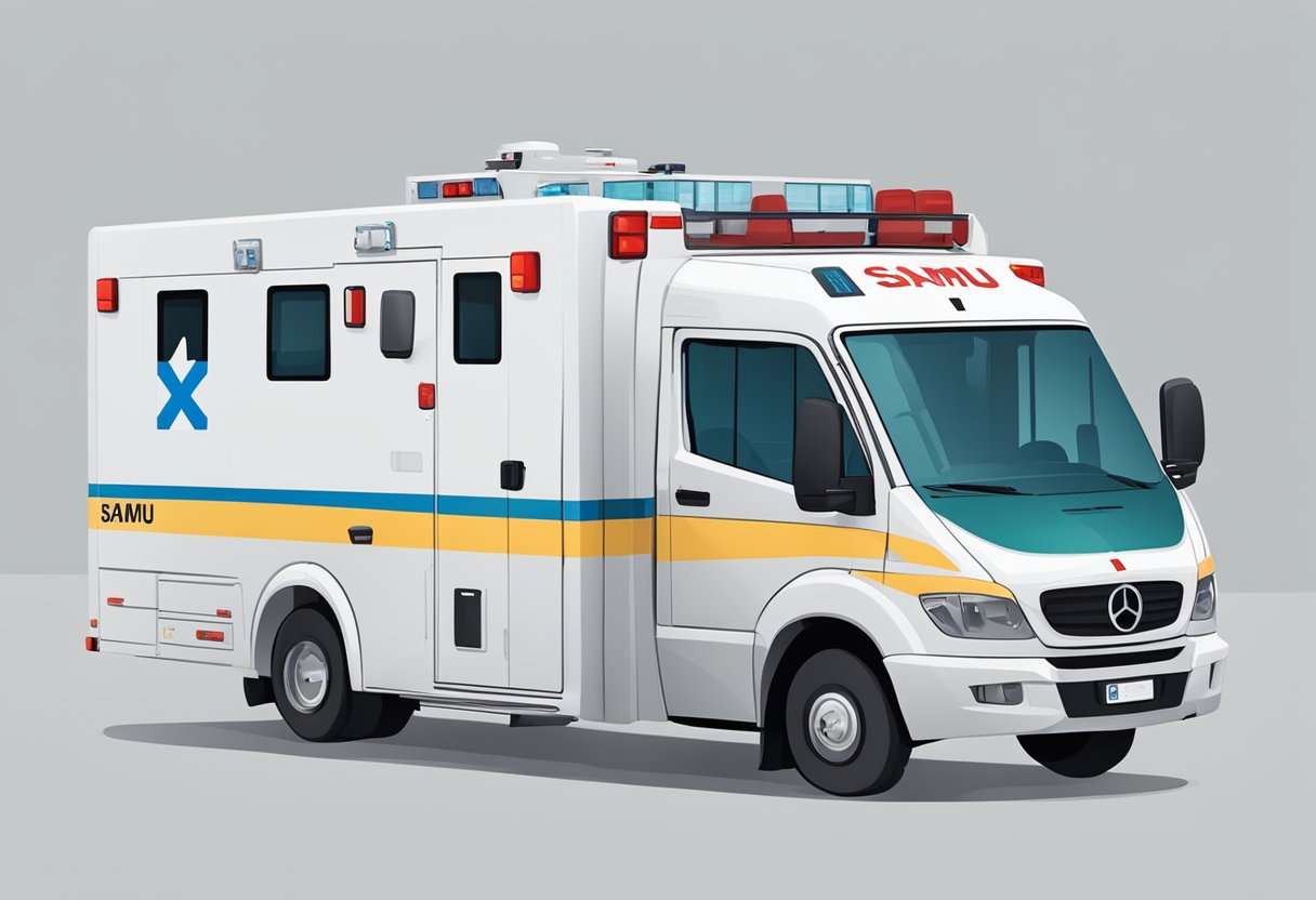 The SAMU ambulance from SUS responding to different emergencies, transporting patients to a private hospital