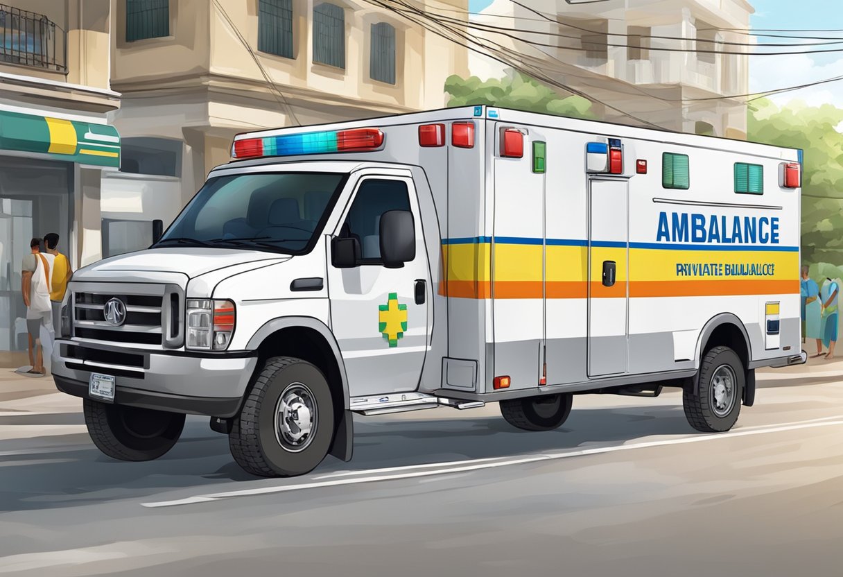 A private ambulance in Manaus, Brazil, with medical equipment and staff providing emergency services