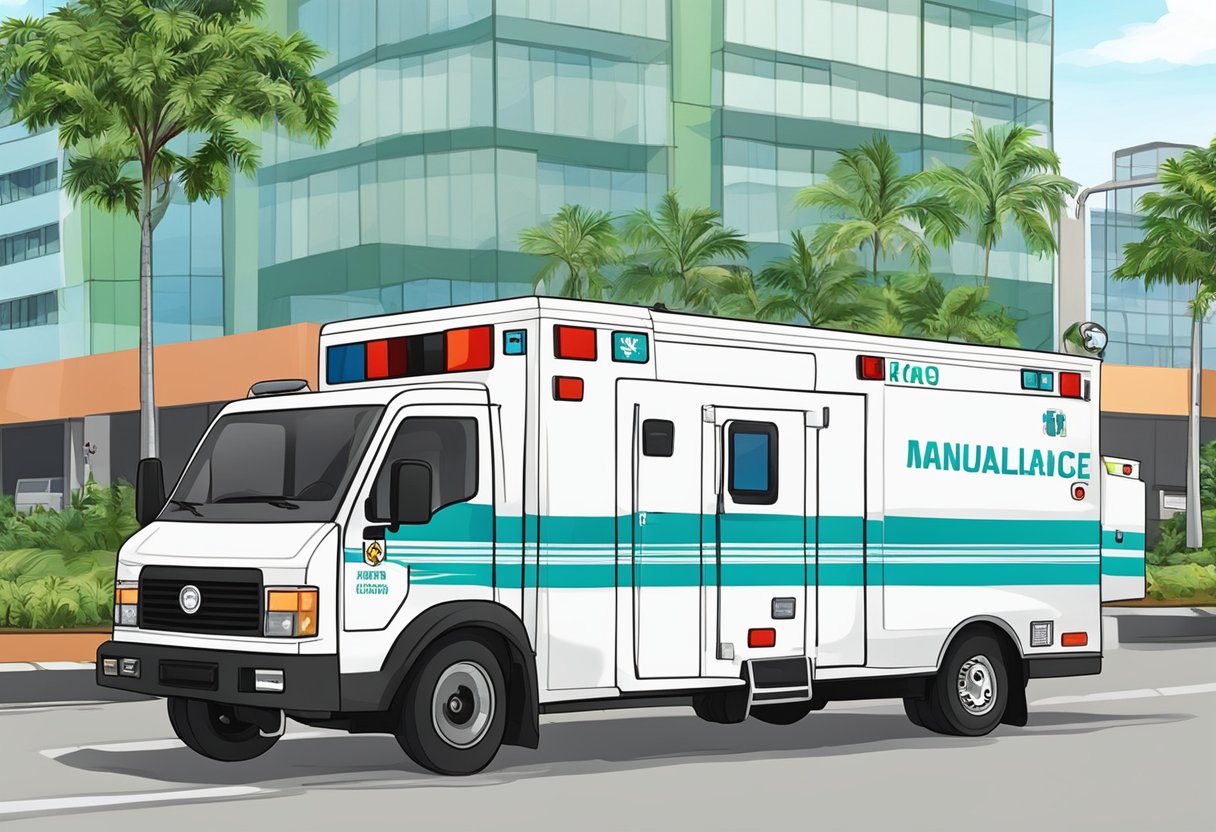 A private ambulance in Manaus with healthcare professionals