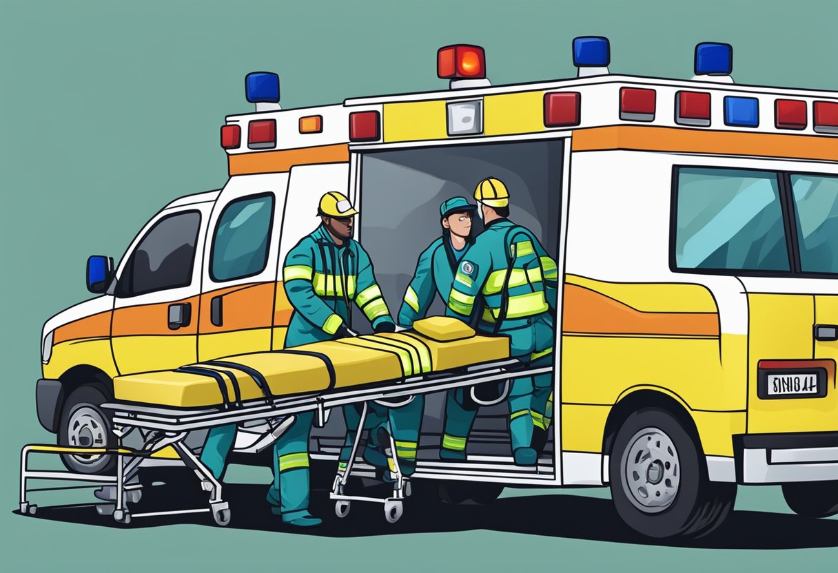 Ambulâncias: Tecnologia e Eficiência no Atendimento de Emergências 2 Paramedics load patient into ambulance for pre-hospital care