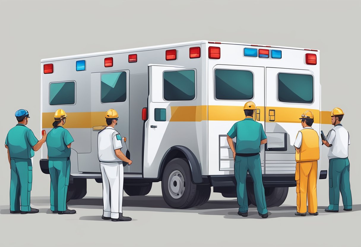 Ambulance professionals receiving training and regulation