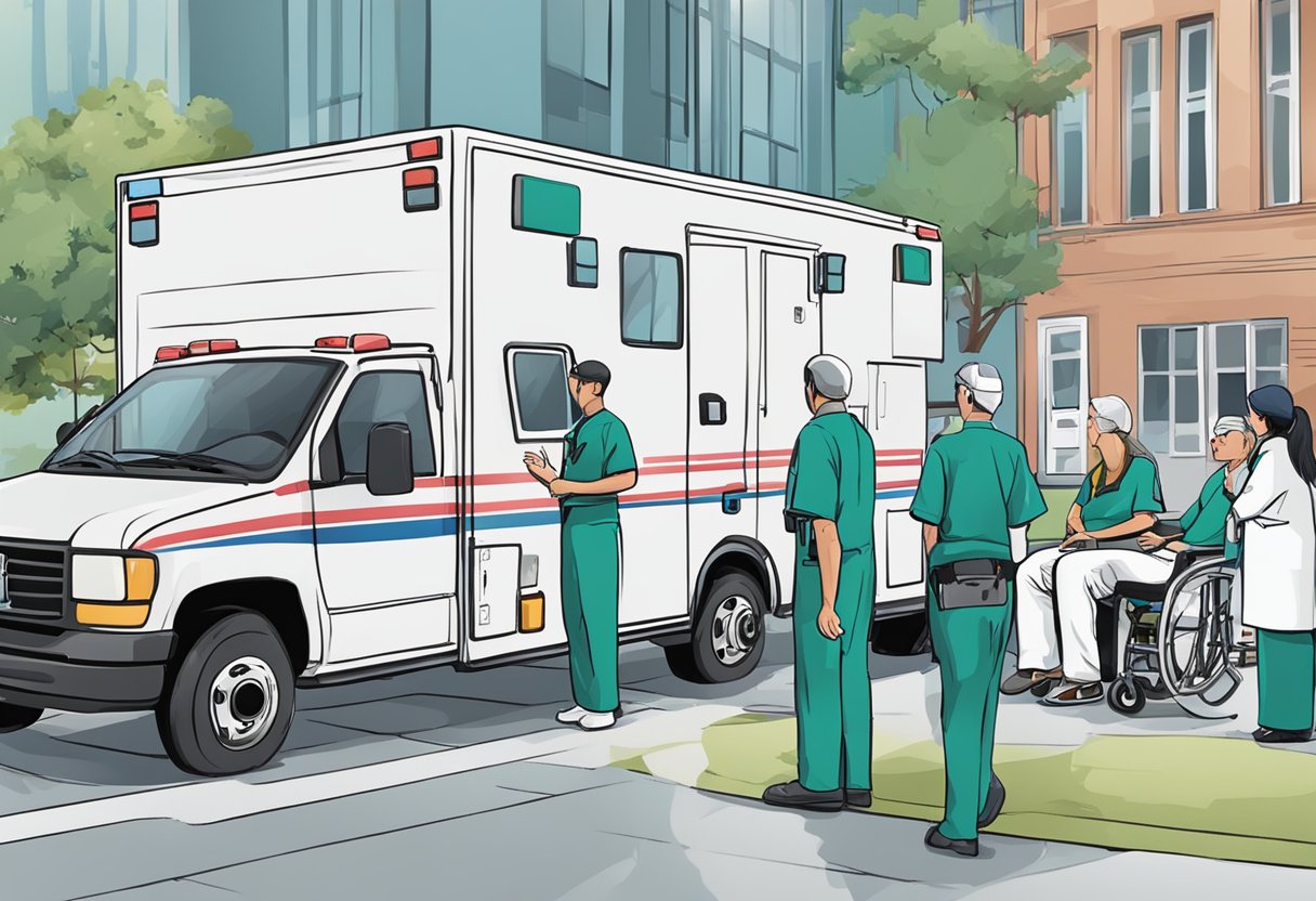 Ambulances communicating and interacting with patients