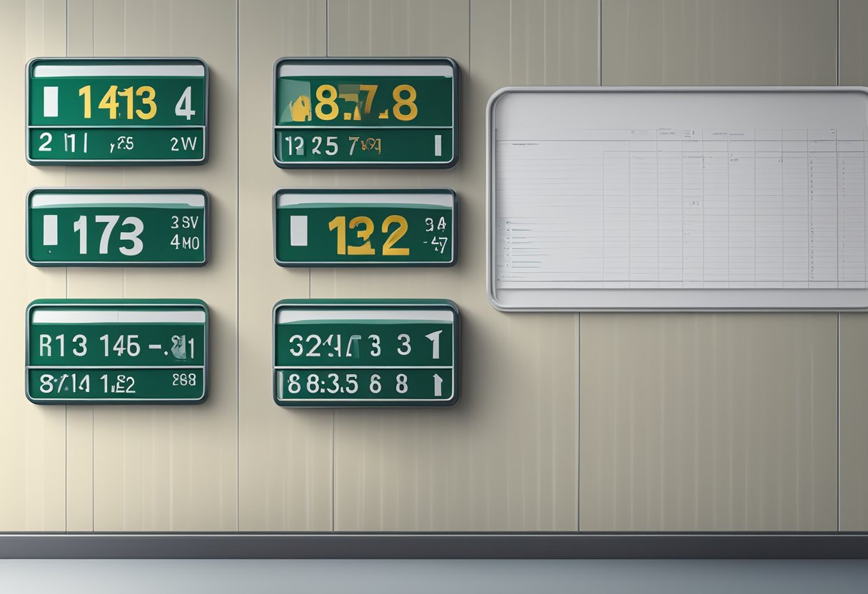Emergency ambulance number signage and protocol documents on a wall
