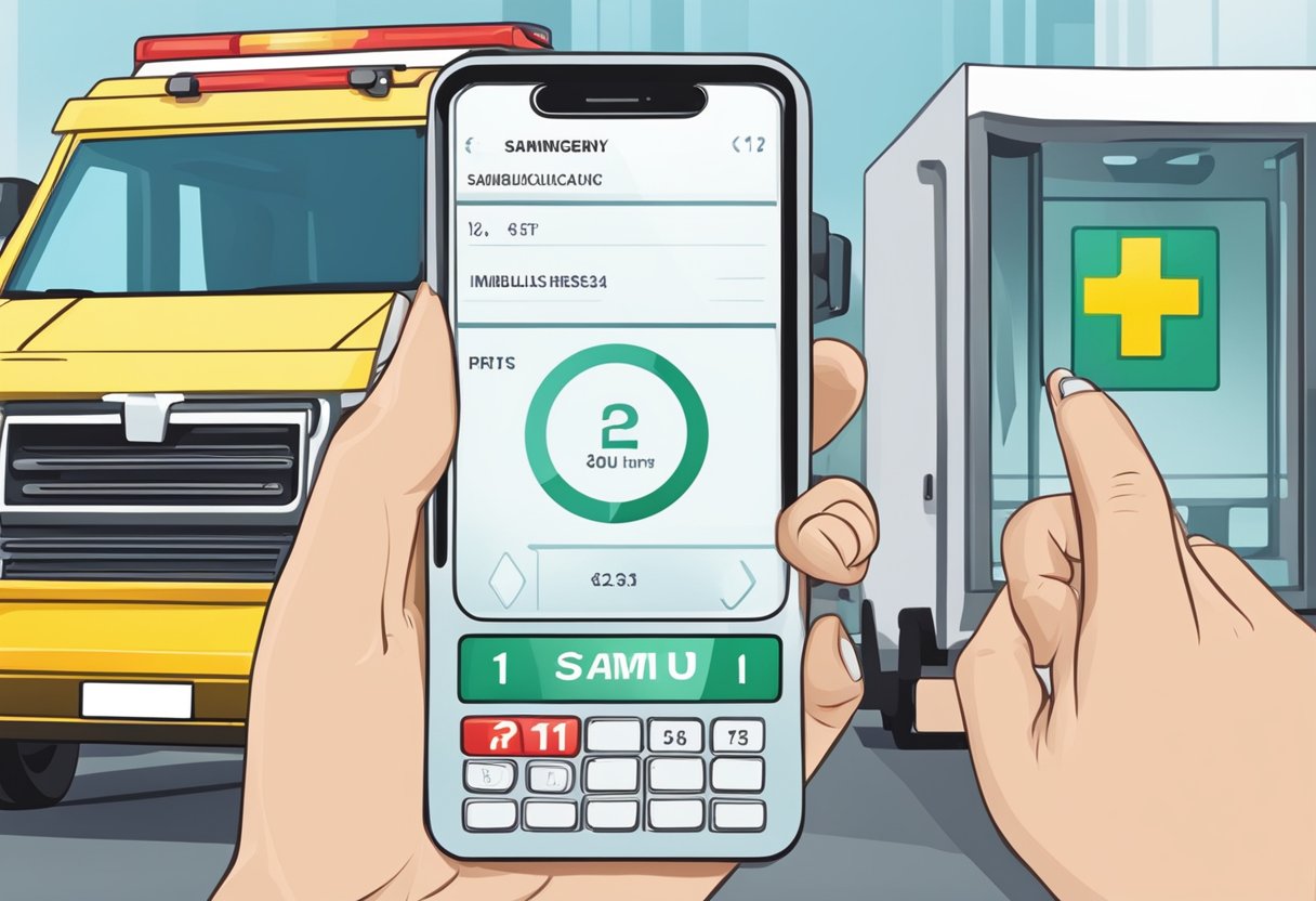Número Ambulância: Como Ligar em Caso de Emergência 2 A person dialing the SAMU emergency ambulance number on a cellphone