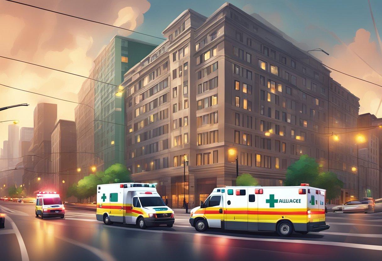 Número Ambulância: Como Ligar em Caso de Emergência 5 Ambulance with flashing lights and sirens rushing through city streets