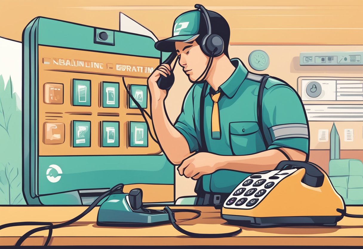 A person dialing emergency number on a phone with a sense of urgency